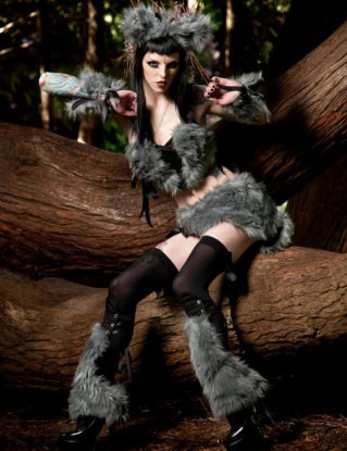 Entire Pin-Up Halloween Big Bad Wolf Costume Ensemble by idolatre steampunk buy now online