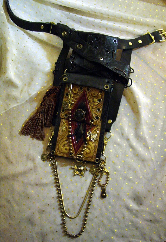HOLSTER BELT POUCH, Renaissance Faire Belts/Pouches, Sample in photos is Sold, 1 of kinds, Free shipping domestic 48 usa states by DejaReViewGreenArts steampunk buy now online