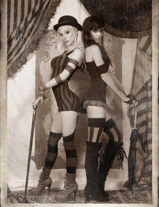 8x10 Signed Halfmoon Twins Back To Back Print by missnomaly steampunk buy now online