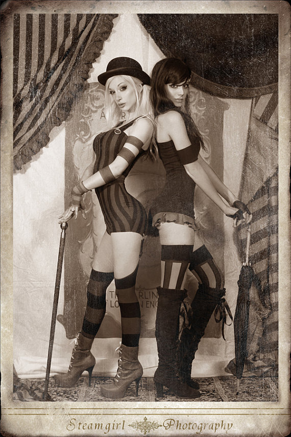 8x10 Signed Halfmoon Twins Back To Back Print by missnomaly steampunk buy now online