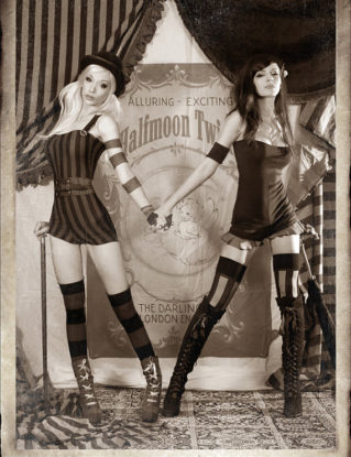3.5x5 Halfmoon Twins Sticker by missnomaly steampunk buy now online