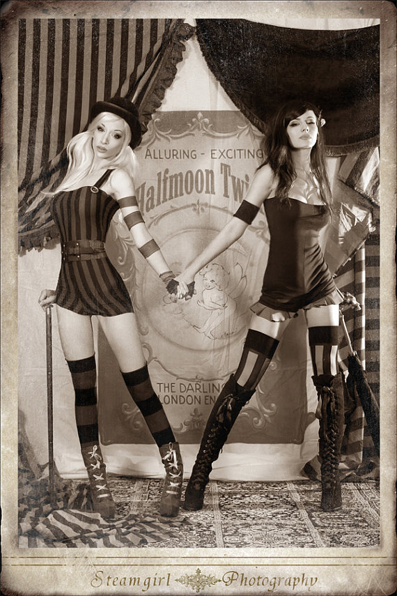 3.5x5 Halfmoon Twins Sticker by missnomaly steampunk buy now online