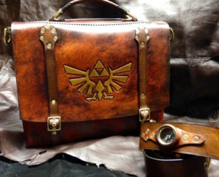 Handmade Leather Zelda Messenger bag - satchel - briefcase - laptop bag by SkinzNhydez steampunk buy now online