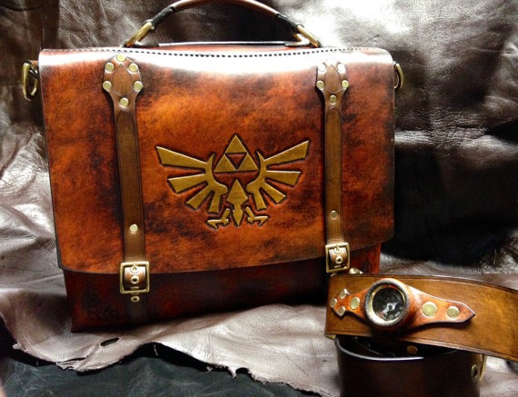 Handmade Leather Zelda Messenger bag - satchel - briefcase - laptop bag by SkinzNhydez steampunk buy now online