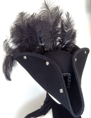Black Gothic steampunk pirate tricorn hat by Blackpin steampunk buy now online
