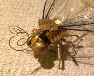 Unique Steampunk Clockwork Fly/Insect Lightbulb Sculpture by spankyspanglerdesign steampunk buy now online