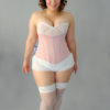 Pink and White Overbust Steel Boned Corset by TheCorsetCarriage steampunk buy now online