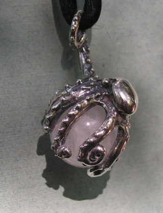 Octopus Pendant Sterling Silver With Rose Quartz by westernmountain steampunk buy now online