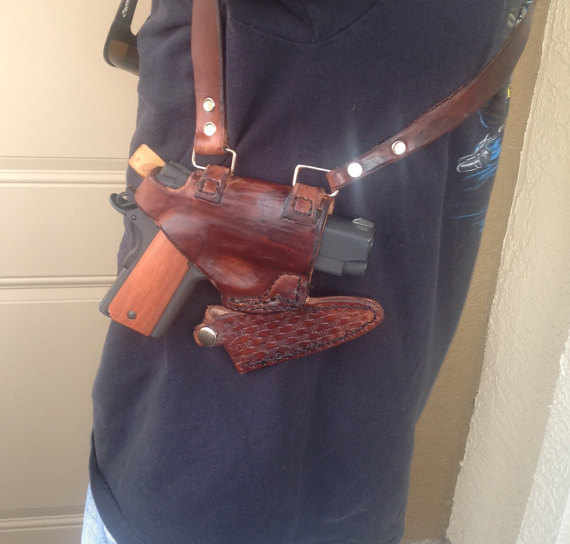 Shoulder holster 1911 by MaconLeatherWorks steampunk buy now online