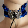 Steampunk choker Tattoo Angel's wings blue necklace Gothic neck corset by pinkabsinthe steampunk buy now online