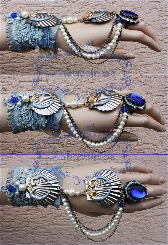 Arctic Mermaid cuff by pinkabsinthe steampunk buy now online