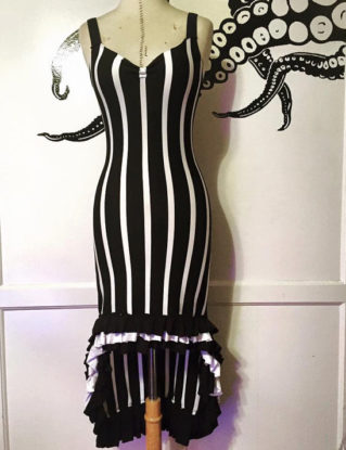 Beetlejuice Dress - Steampunk Dress - Striped Dress - Made to Order by PatchedJester steampunk buy now online