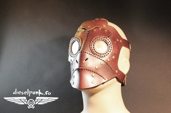 STEAMPUNK MASK leather mask hand made Halloween apocalypse gear by SteampunkMasks steampunk buy now online