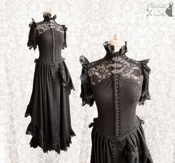 black victorian lace dress