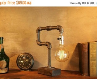 SALE 25% OFF Industrial pipe lamp-Unique table lamp-Steampunk table lamp-Vintage style lamp light-Edison bulb lamp-Bedside lamp light-Rustic by UrbanIndustrialCraft steampunk buy now online