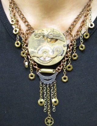 Recycled pocketwatch steampunk necklace by ATCFStudio steampunk buy now online