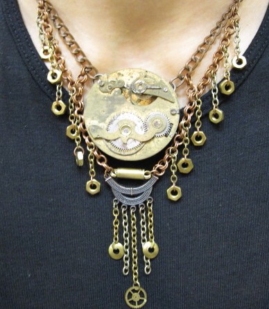 Recycled pocketwatch steampunk necklace by ATCFStudio steampunk buy now online