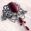 Red Gothic Choker Carnelian Agate Red Choker Necklace Victorian Gothic Jewelry Silver Metal Choker Silver Choker Necklace gift by Aranwen steampunk buy now online