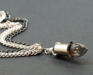 Steampunk Necklace- Silver Upcycled Light Bulb Necklace, Multi Chain Necklace, Lightbulb Necklace, Steampunk Jewelry by Tanith Rohe by Tanith steampunk buy now online