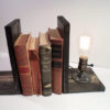 Unique Bookend lamp-Unique table lamp-Steampunk table lamp-Vintage style lamp light-Edison bulb lamp-Bedside lamp light-Rustic lighting by UrbanIndustrialCraft steampunk buy now online