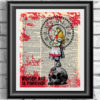 Art print on dictionary book page Zombie Alice in Wonderland. Gothic dark artwork on antique book page. Wall art the walking dead zombies. by IntheFrameShop steampunk buy now online