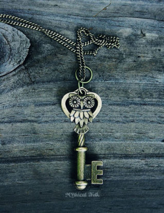 ORIGINAL Vintage Owl Key Necklace - Bronze - by MythicalFolk steampunk buy now online