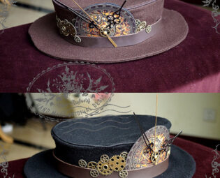 Beyond the End of Time, Steampunk Gear Wheel Decorated Woolen Flat Hat*FREE EXPRESS SHIPPING by Fanplusfriend steampunk buy now online