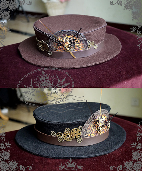 Beyond the End of Time, Steampunk Gear Wheel Decorated Woolen Flat Hat*FREE EXPRESS SHIPPING by Fanplusfriend steampunk buy now online