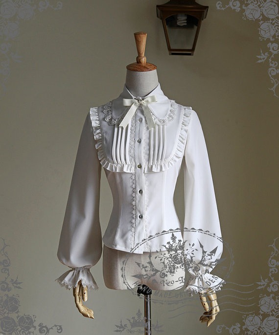 Scented Corsage Classic Lolita Lacing Up Back Long Sleeves Blouse*FREE EXPRESS SHIPPING by Fanplusfriend steampunk buy now online Scented Corsage Classic Lolita Lacing Up Back Long Sleeves Blouse*FREE EXPRESS SHIPPING by Fanplusfriend steampunk buy now online