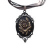 SALE Black Steampunk Victorian Rose Flower Cameo Pendant Necklace Gothic Antiqued Ivory My Sweet Rose Filigree Organza Cord by VictorianScarlett steampunk buy now online