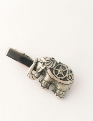 Steampunk Tie Clip - Mens Accessories Elephant Tie Clip - Steampunk Tie Clip - Gunmetal Tie Clip - Mens Tie Clip Bar by ArcanumByAerrowae steampunk buy now online