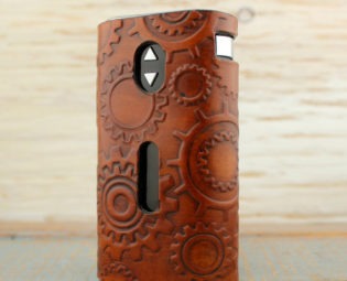 Cogs and Gears Steampunk Embossed Custom Leather Vape / Vaping Sleeve Case Wrap for E-Cig Vaporizer by SillyNilly steampunk buy now online