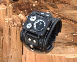 Men's wrist watch bracelet "Caribs-2"- Steampunk Watch - SALE - Worldwide Shipping - gifts for him - Leather cuff wrist watch by dganin steampunk buy now online