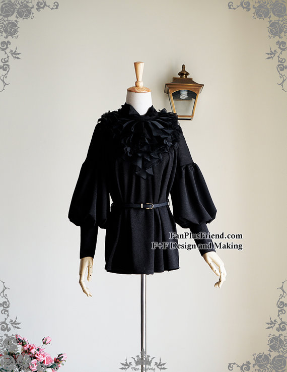 The Whale Bones Bay, Gothic Elegant Pirate Fencing Style Blouse &amp; Jabot*FREE EXPRESS SHIPPING by Fanplusfriend steampunk buy now online