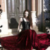 Liseron Long Velvet Romantic Gothic Fairy Skirt - Handmade Elegant Gothic Dark Romantic Skirt by rosemortem steampunk buy now online