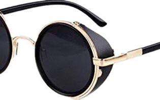 Ardisle v2015 Cyber Goggles Vintage Retro Blinder Steampunk Sunglasses 50s Round Glasses (Black) steampunk buy now online