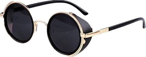 Ardisle v2015 Cyber Goggles Vintage Retro Blinder Steampunk Sunglasses 50s Round Glasses (Black) steampunk buy now online