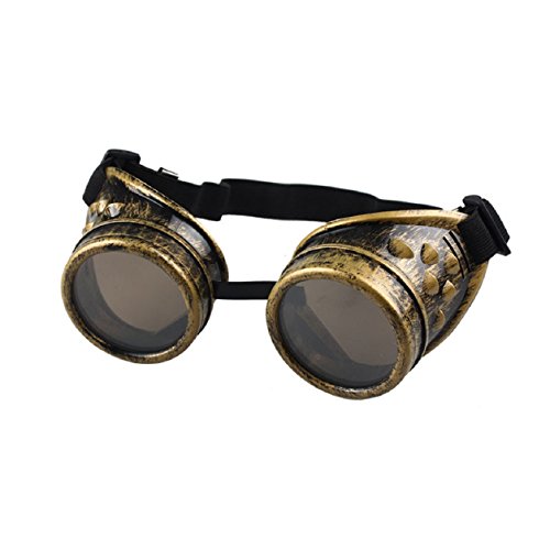 Malloom® Vintage Style Steampunk Goggles Welding Punk Glasses Cosplay (Yellow) steampunk buy now online