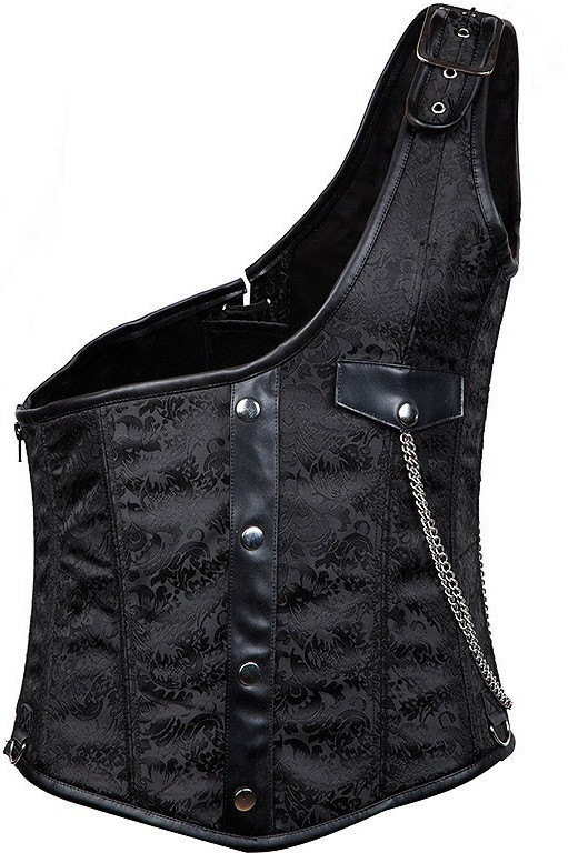 Men's Black Brocade Corset Waistcoat by Bestitchery steampunk buy now online