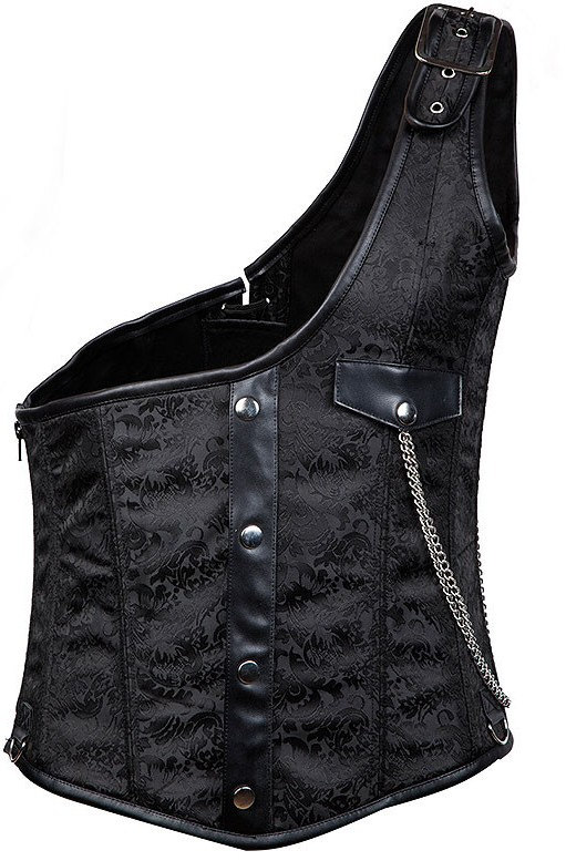 Men's Black Brocade Corset Waistcoat by Bestitchery steampunk buy now online Men's Black Brocade Corset Waistcoat by Bestitchery steampunk buy now online