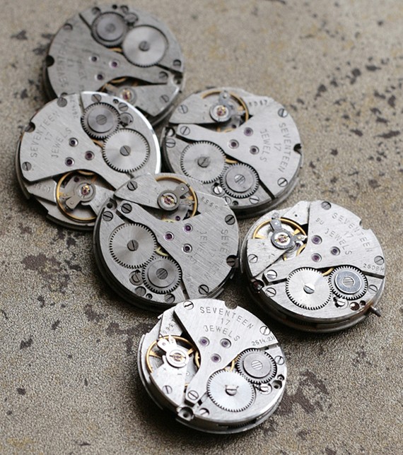 Vintage watch movements -- identical -- set of 6 by timemill steampunk buy now online