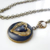 Angel Wings Pendant with Black Sculpted clay and Swarovski set in Antiqued Brass by FunkyGlam steampunk buy now online