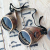 STEAMPUNK GOGGLES - Antique Gold Brass Distressed-Look Steampunk Welding Motorcycle Goggles - Burning Man Goggles by jadedminx steampunk buy now online