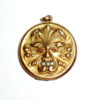 Antique Victorian Locket Mythological North Wind God Green Man Figural "Gargoyle Face"/ Gold Filled Red Eyes Rhinestones by PeacockVintageJewels steampunk buy now online