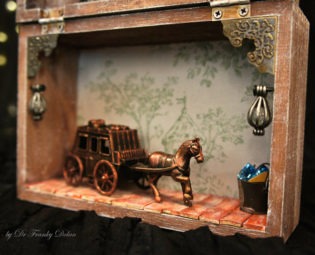 Music Box: HORSE & CARRIAGE! Musical Installation By Fae Factory Artist Dr Franky Dolan (Diorama Steampunk Furniture Keepsake Box Fine Art) by faefactory steampunk buy now online