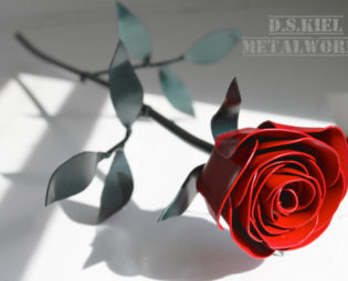 Metal Red Rose, 11th Anniversary, Steel Anniversary, Steel Flower, 6th Anniversary, 4th Anniversary, Wedding Anniversary, Metal Rose by DSKielMetalWorks steampunk buy now online