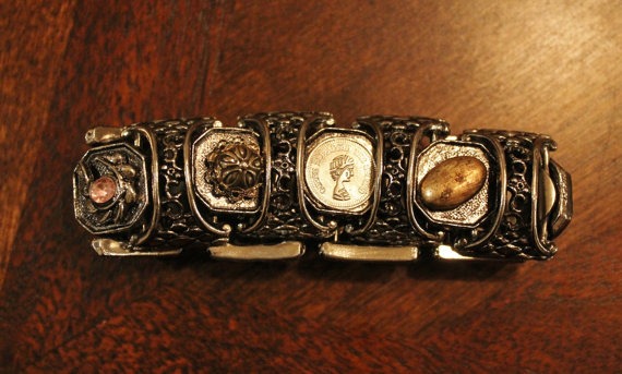 Vintage Silver Mysterious Bracelet by LolasLovlies steampunk buy now online