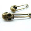 Skull Charm -10pcs 14x50mm Antique Bronze Skull Brooch Shape Charm Pendant (Can not Open) C7124 by Midnightdiy steampunk buy now online