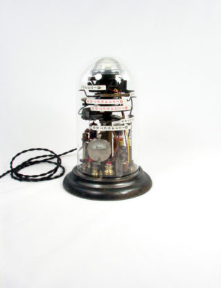 Industrial Steampunk Lamp Illuminated Assemblage Art by BenclifDesigns steampunk buy now online