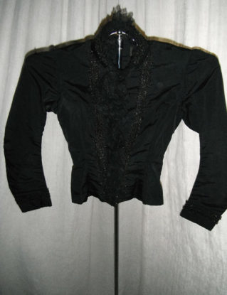 French Vintage, Jacket 1900 ,Silk , Beaded ,Very Small, Costume Film Prop, Lace , Beadwork , Steampunk , Downton Abbey ,Boned Corset Top by FrenchCountryLiving steampunk buy now online